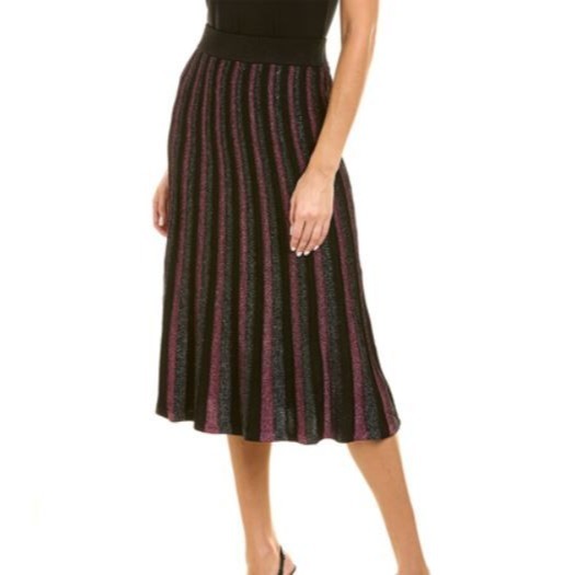 NEW! Nanette Lepore Le Rouge Ribbed Sweater Red Skirt Women's Medium