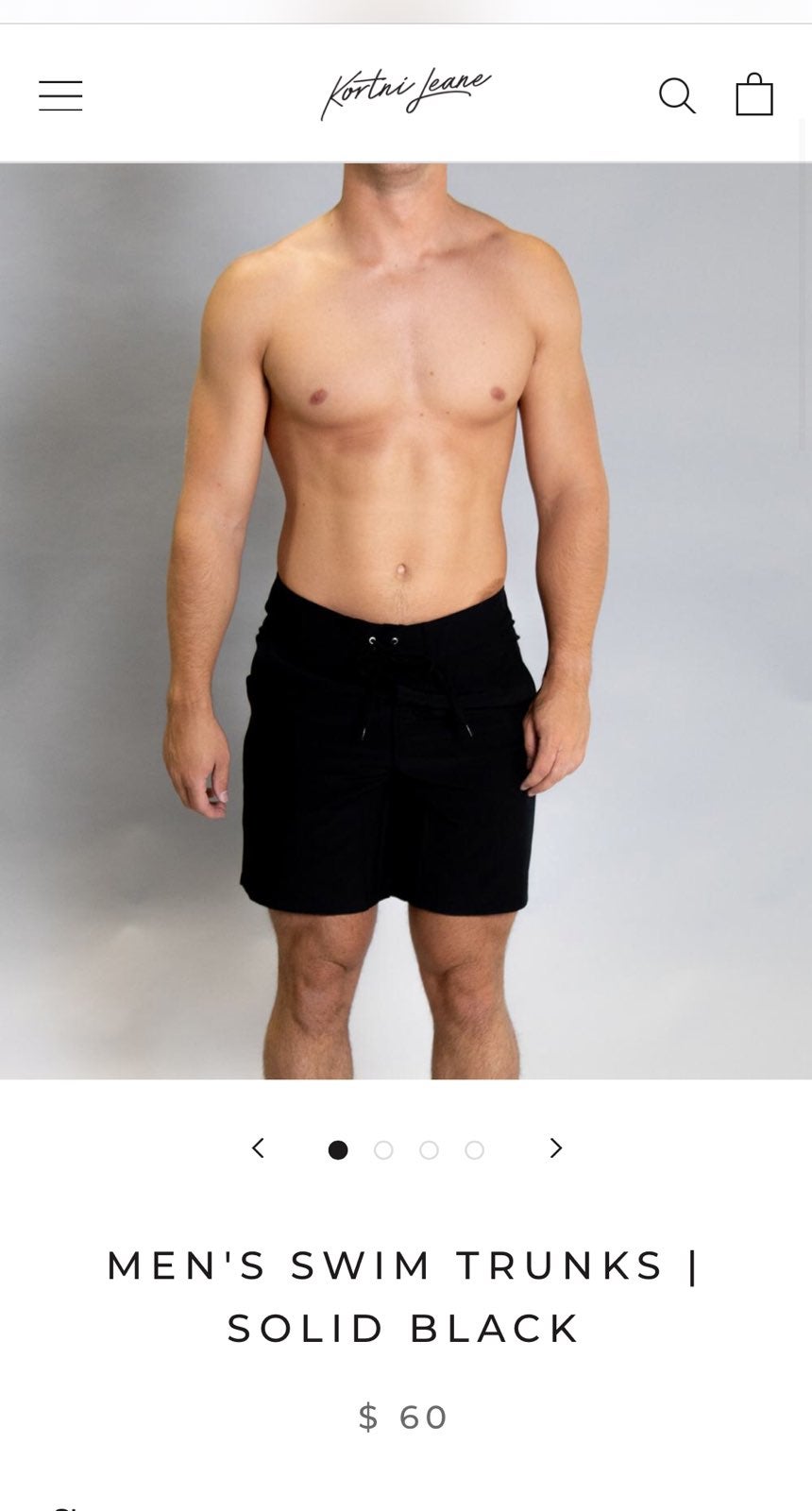 Kortni Jeane Mens Blue Swim Trunks