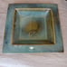 Irish Artisan Potter Colm De Ris Rare Emerald Wall Hanging/ Square Dish