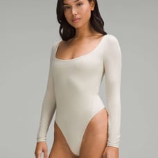 Lululemon Wundermost Squareneck Bodysuit in Mojave Tan M