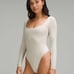 Lululemon Wundermost Squareneck Bodysuit in Mojave Tan M