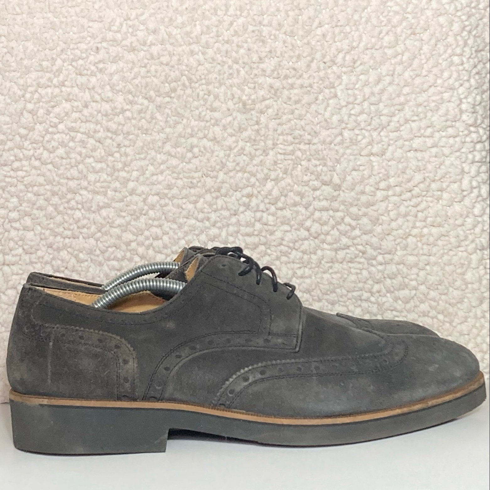 Gordon Rush Men's Grey Concord Leather Lace Up Wingtip Classic Dress Shoes SZ 12