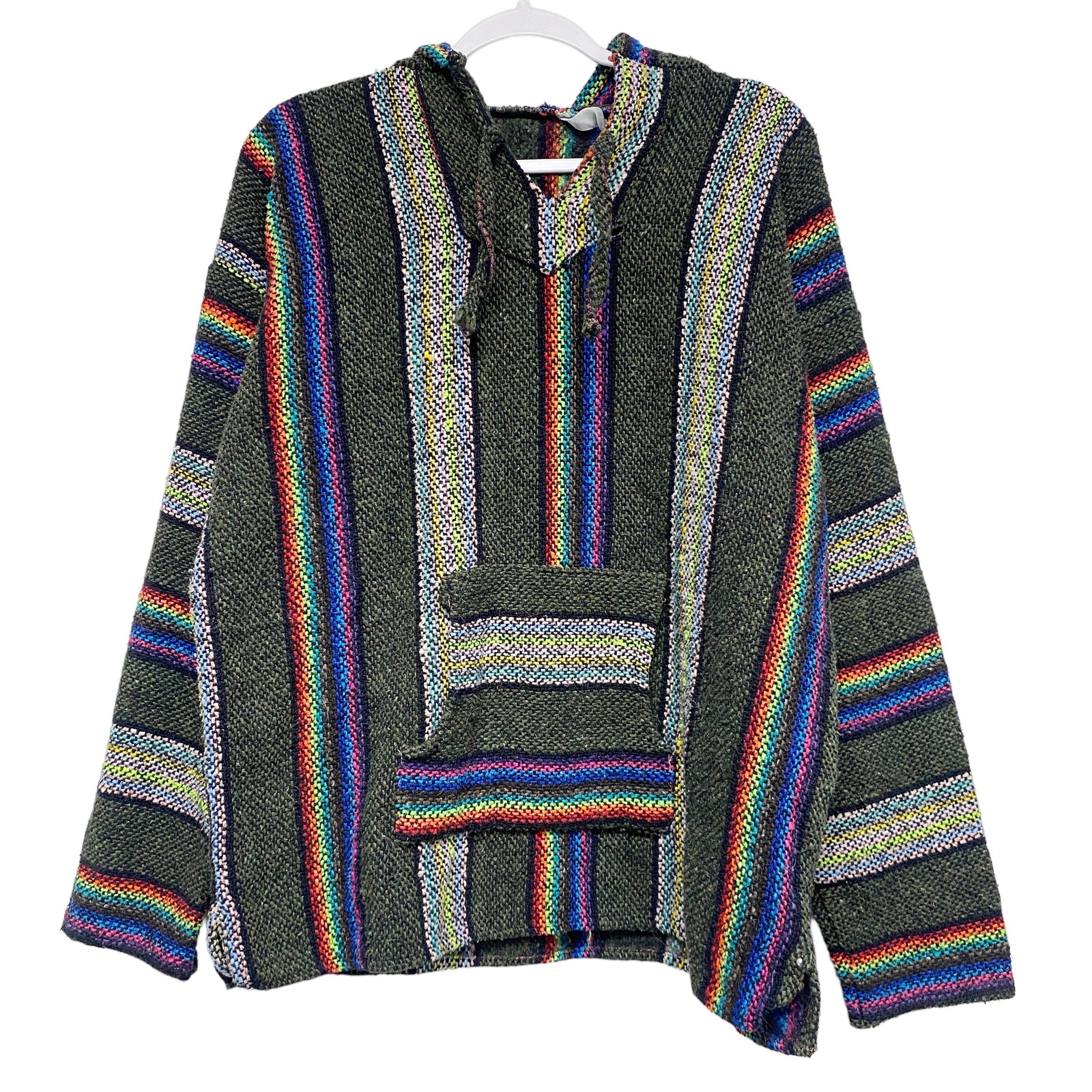 La Malinche Unisex Colorful Pullover Mexican Baja Hooded Sweater