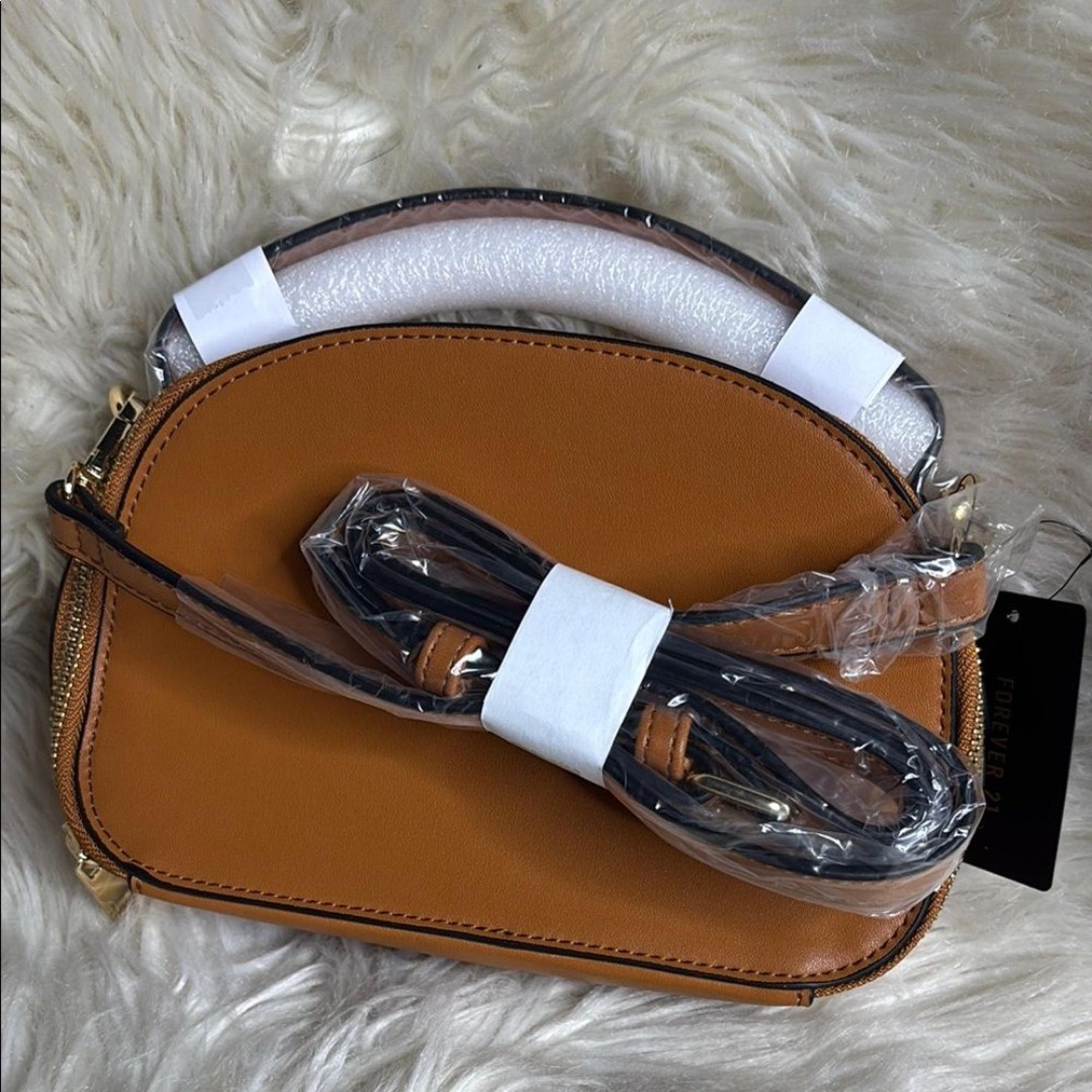 Forever 21 Brown and Gold Dome Crossbody Bag
