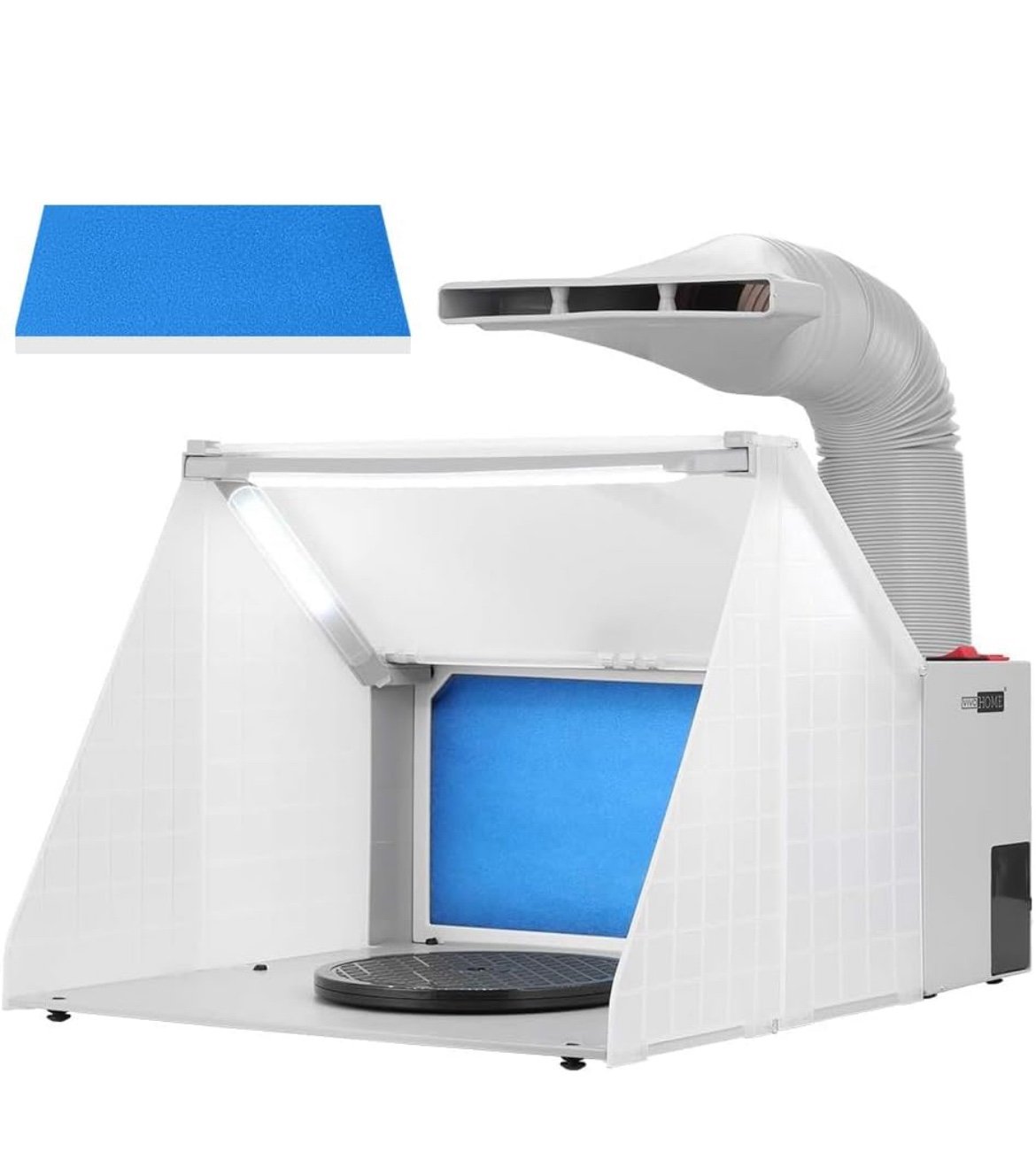 VIVOHOME Portable Airbrush Paint Spray Booth Kit with LED Lights Turn Table and