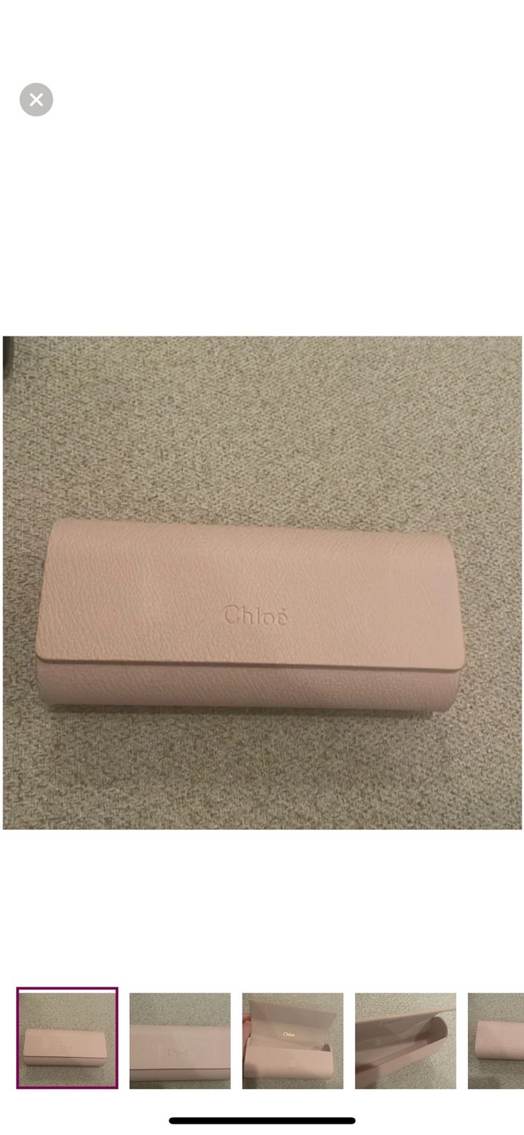 Chloe sunglasses case - new without box Authentic Cleaning cloth included Pale