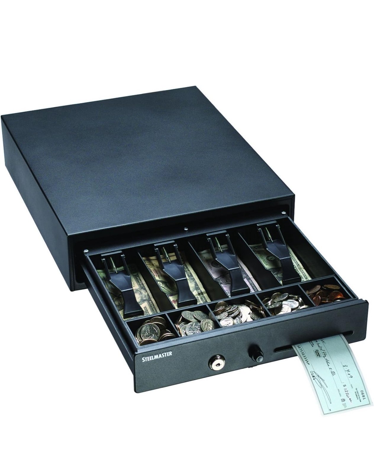 STEELMASTER 1046 Compact Steel Cash Drawer with Disc Tumbler Lock, Includes 2 Ke