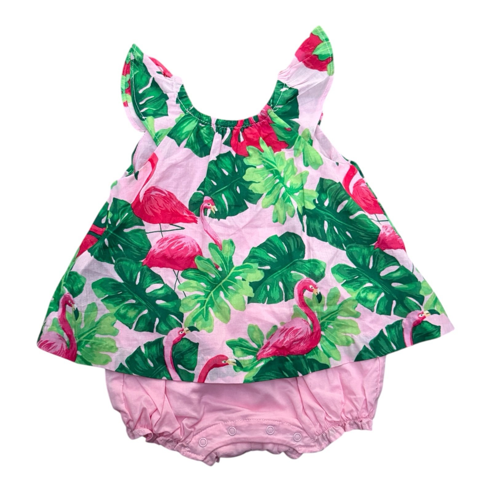 NWT New With Tags Janie & Jack 3-6 Months Flamingo Tropical Girl’s Romper