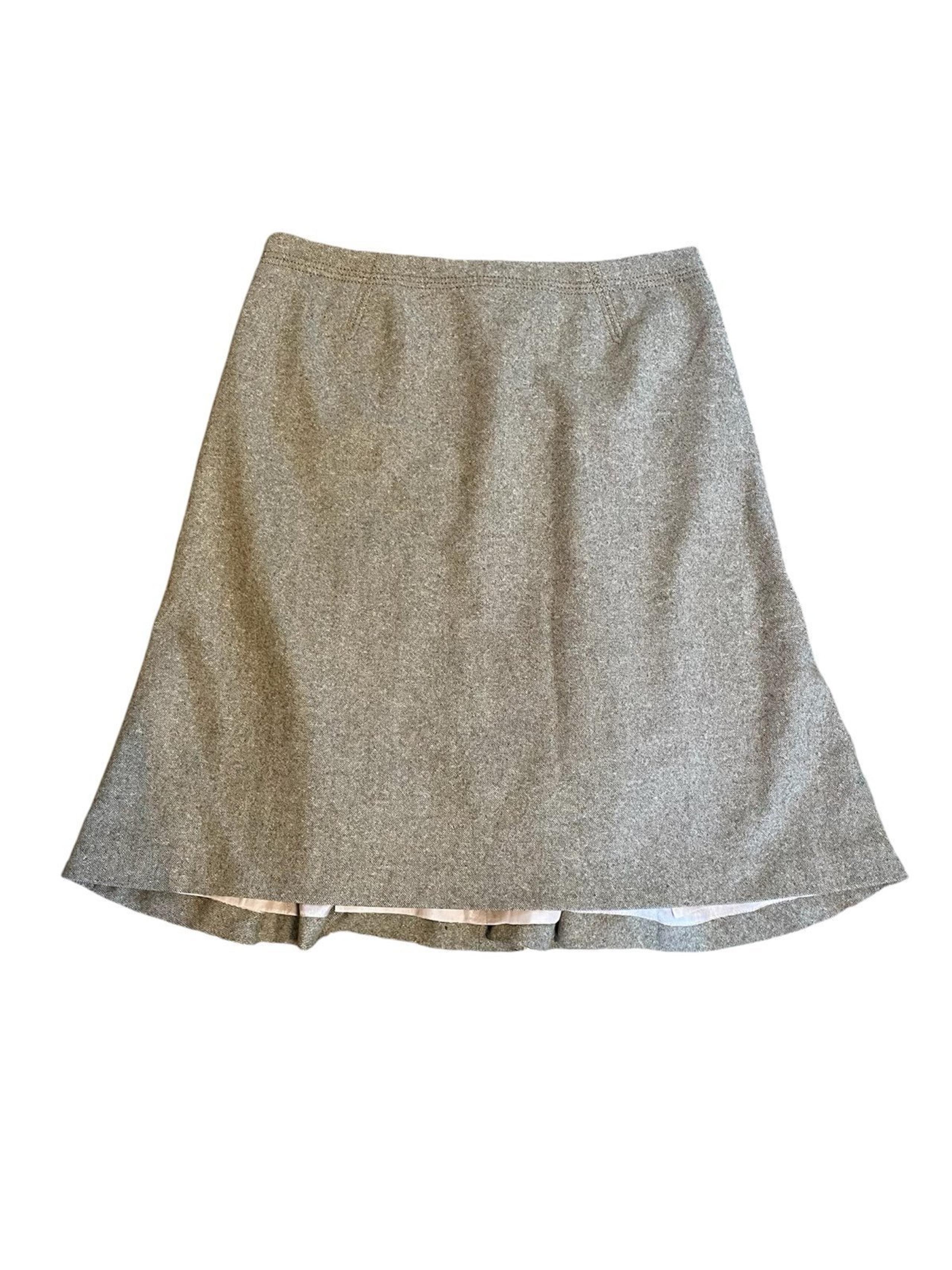 Nina Ricci Wool Tweed Pencil Skirt With Pin Tuck Detail Sz 10