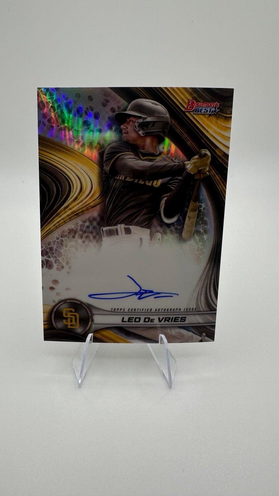 2024 Bowmans Best Leo De Vries Auto San Diego Padres B24-LD Refractor