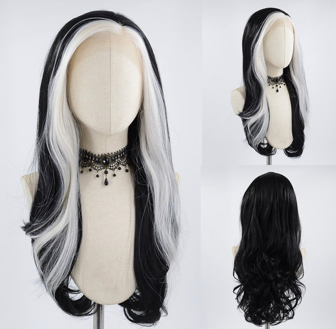 22” BLACK & WHITE BODY WAVY LACE FRONT WIG *NEW* ARRIVES NEW