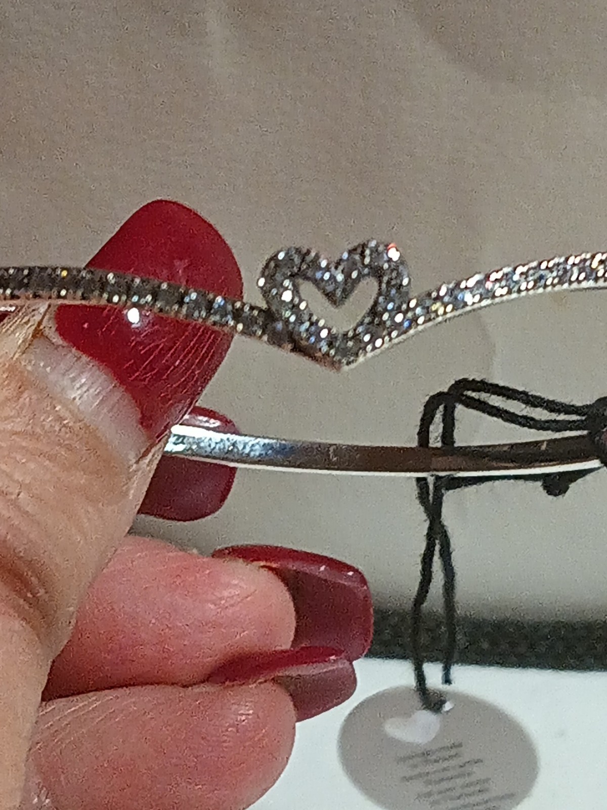 Pandora authentic brand new sparkling sterling silver heart wishbone bangle 7.5