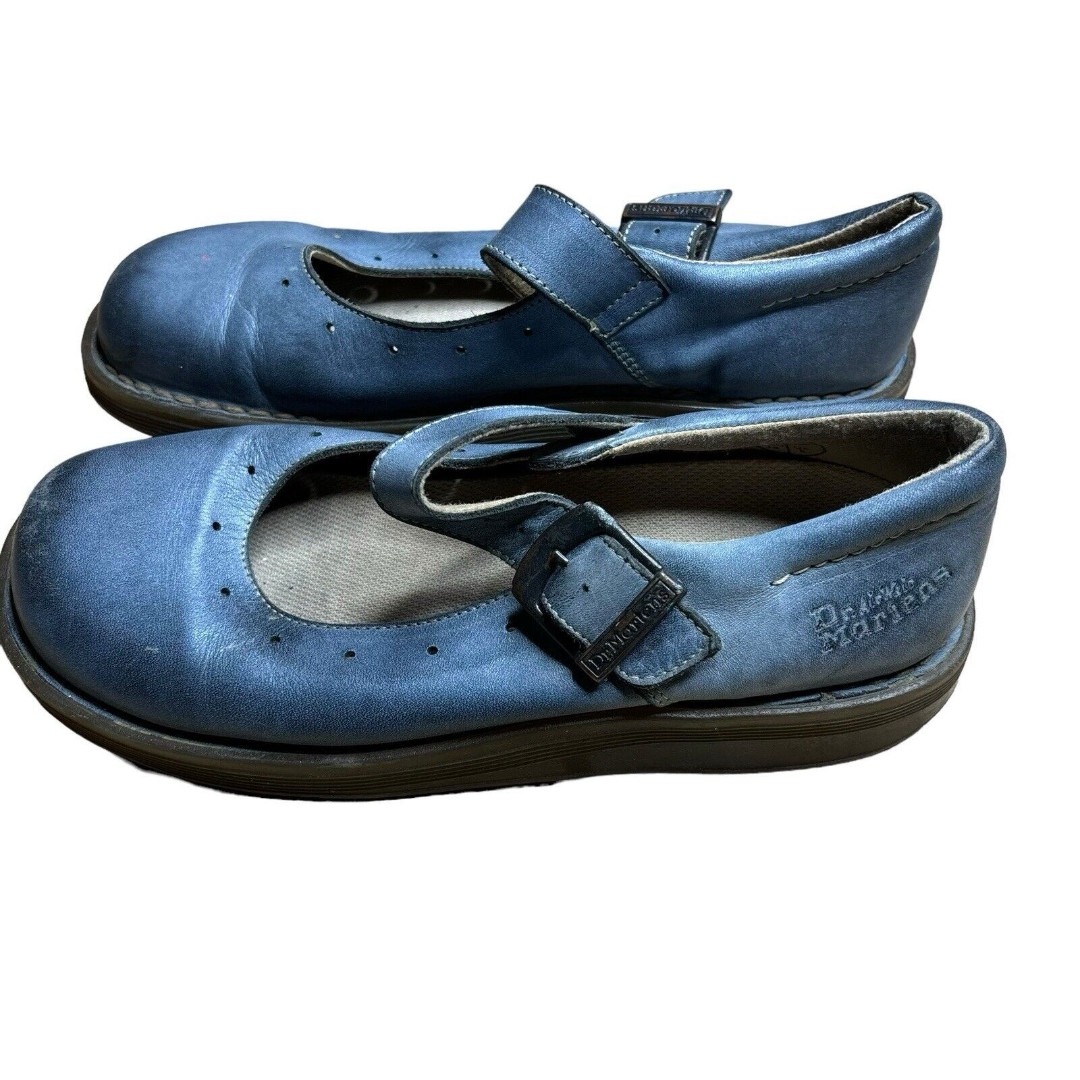 Dr.Martens Rare Baby Blue Mary Jane Shoe Us Size 6 Made In Portugal