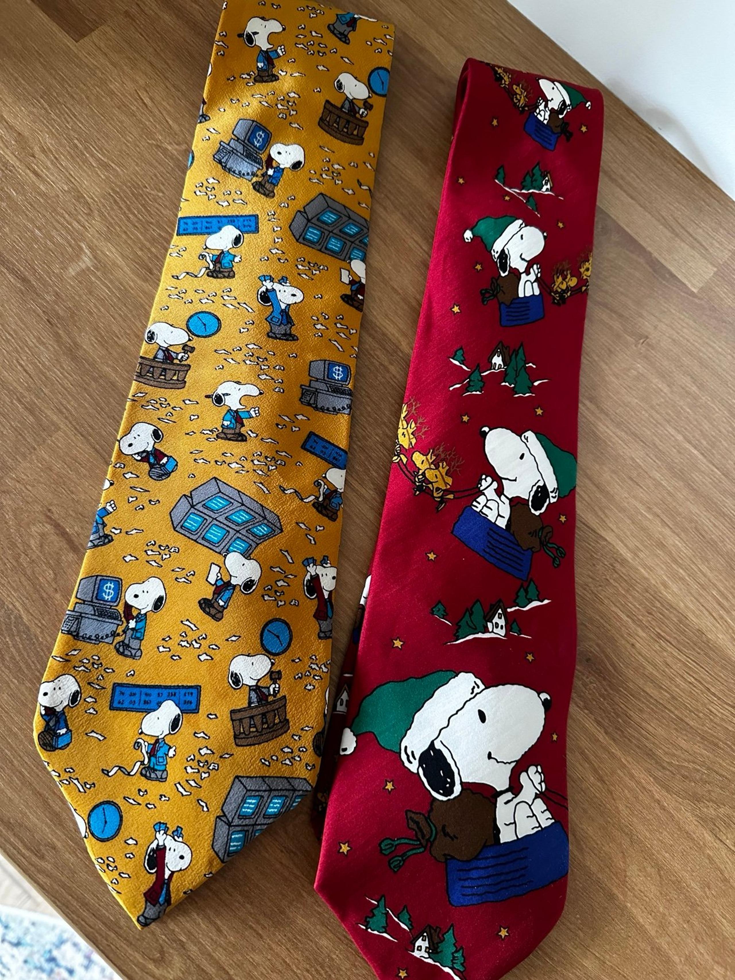 Snoopy / Peanuts “Buy Low, Sell High” & “Greetings from Santa Snoopy Silk Ties