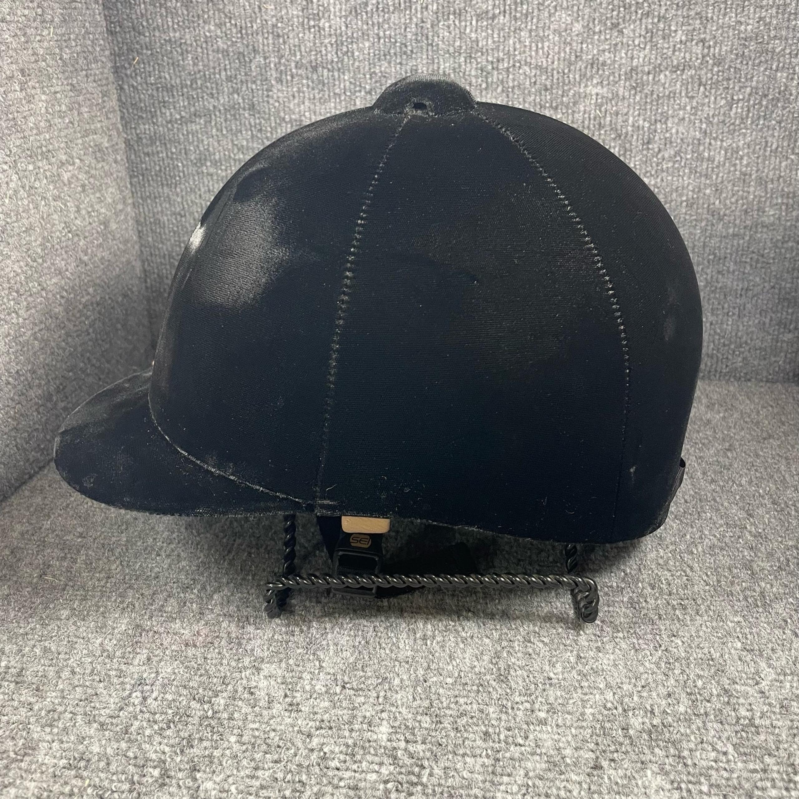 Troxel Grand Prix Gold II Equestrian Riding Helmet Small Black Velvet Show