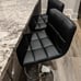 Set Of 2 - Modern PU Leather Counter Height Adjustable Swivel Black Bar Stools