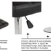 Set Of 2 - Modern PU Leather Counter Height Adjustable Swivel Black Bar Stools