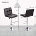 Set Of 2 - Modern PU Leather Counter Height Adjustable Swivel Black Bar Stools