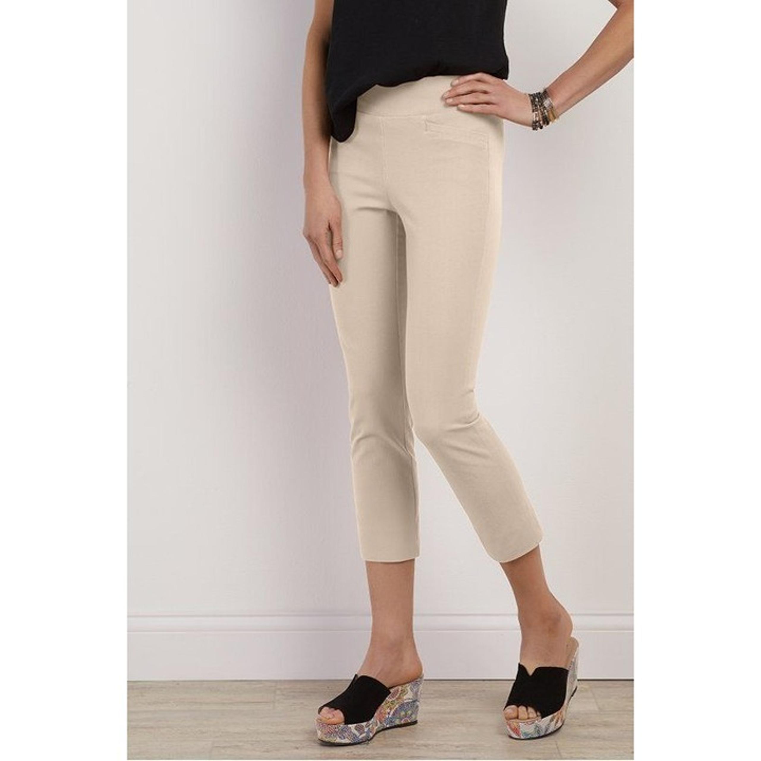 NWT Soft Surroundings Womens PM Superla Stretch Straight Leg Crop Pant Pull-On
