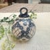 Polish Pottery Boleslawiec Christmas Ball Ornament 3” Blue Lattice Florals 1 pc