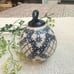 Polish Pottery Boleslawiec Christmas Ball Ornament 3” Blue Lattice Florals 1 pc