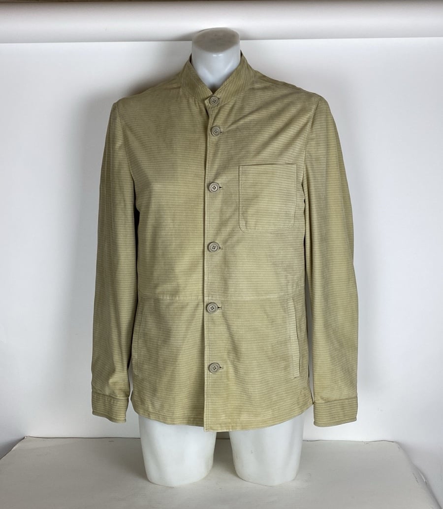 Ermenegildo Zegna Leather Suede Jacket Men's Medium 50 Euro / 40 US Beige