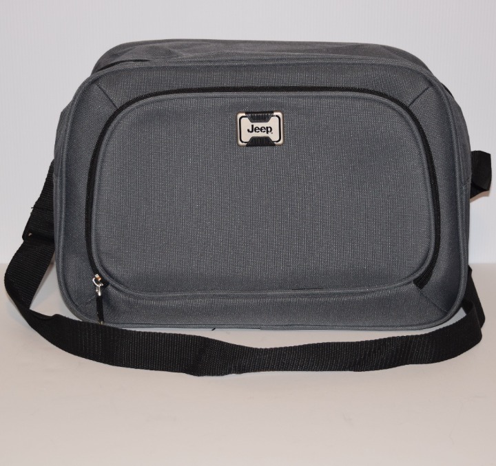 NWOT JEEP Gray Adjustable Strap Zip Closure Canvas Messenger Shoulder Bag