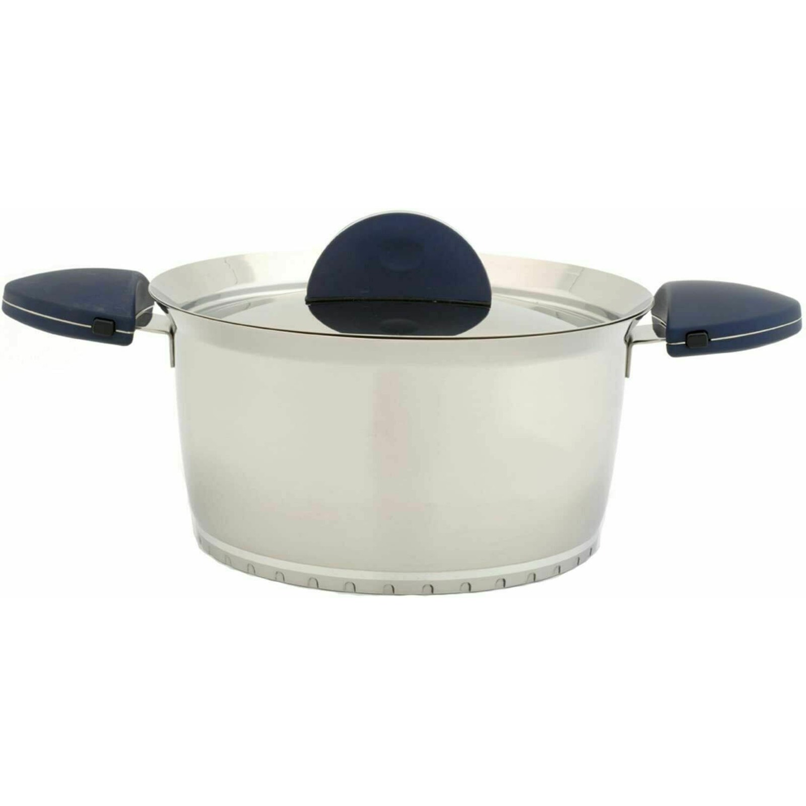 BergHoff Stacca 10 Stainless Steel Covered Stock Pot Blue - MSRP 250 NIB