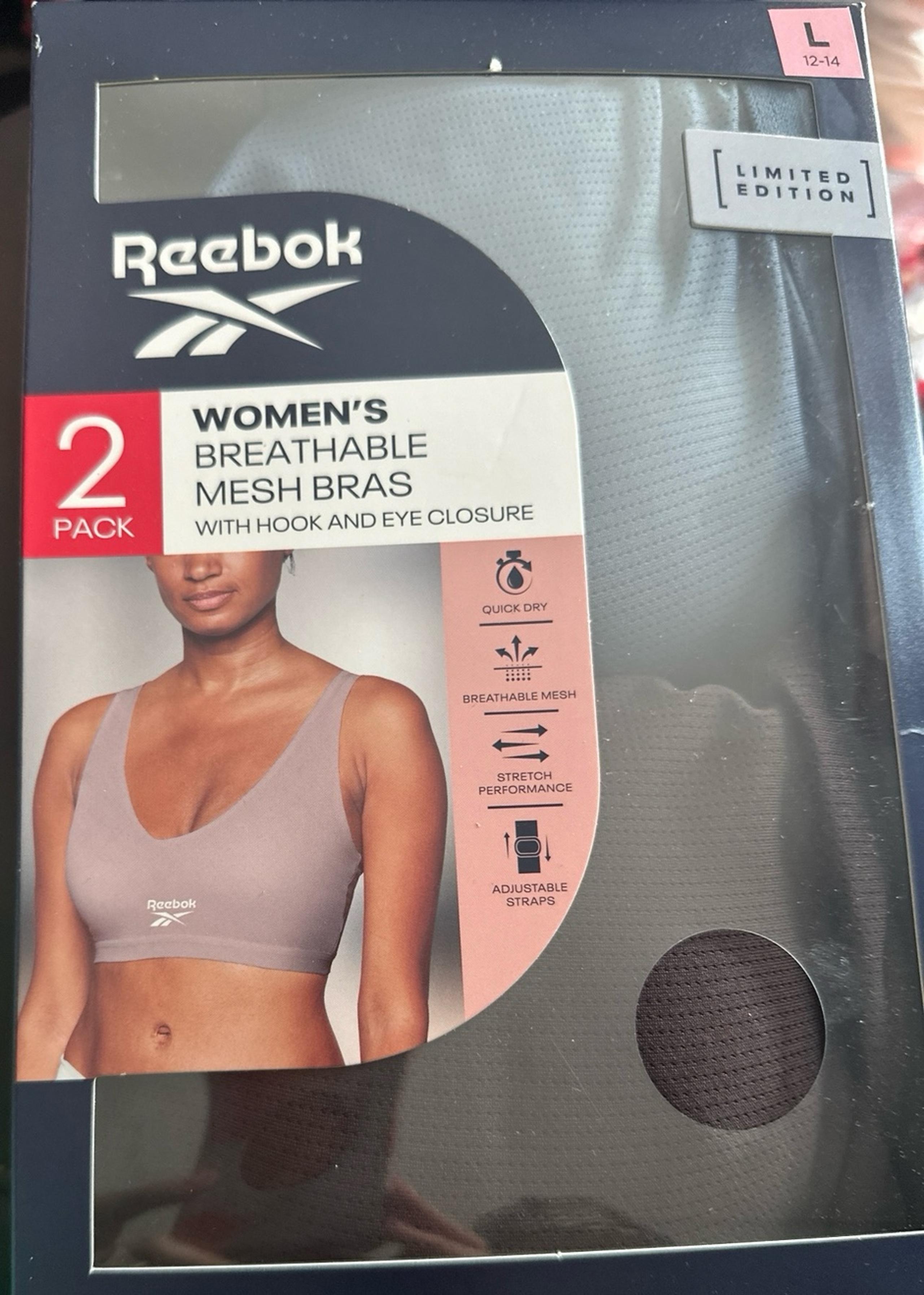 NIB Reebok breathable mesh bras ~ 2 pack~ size Large