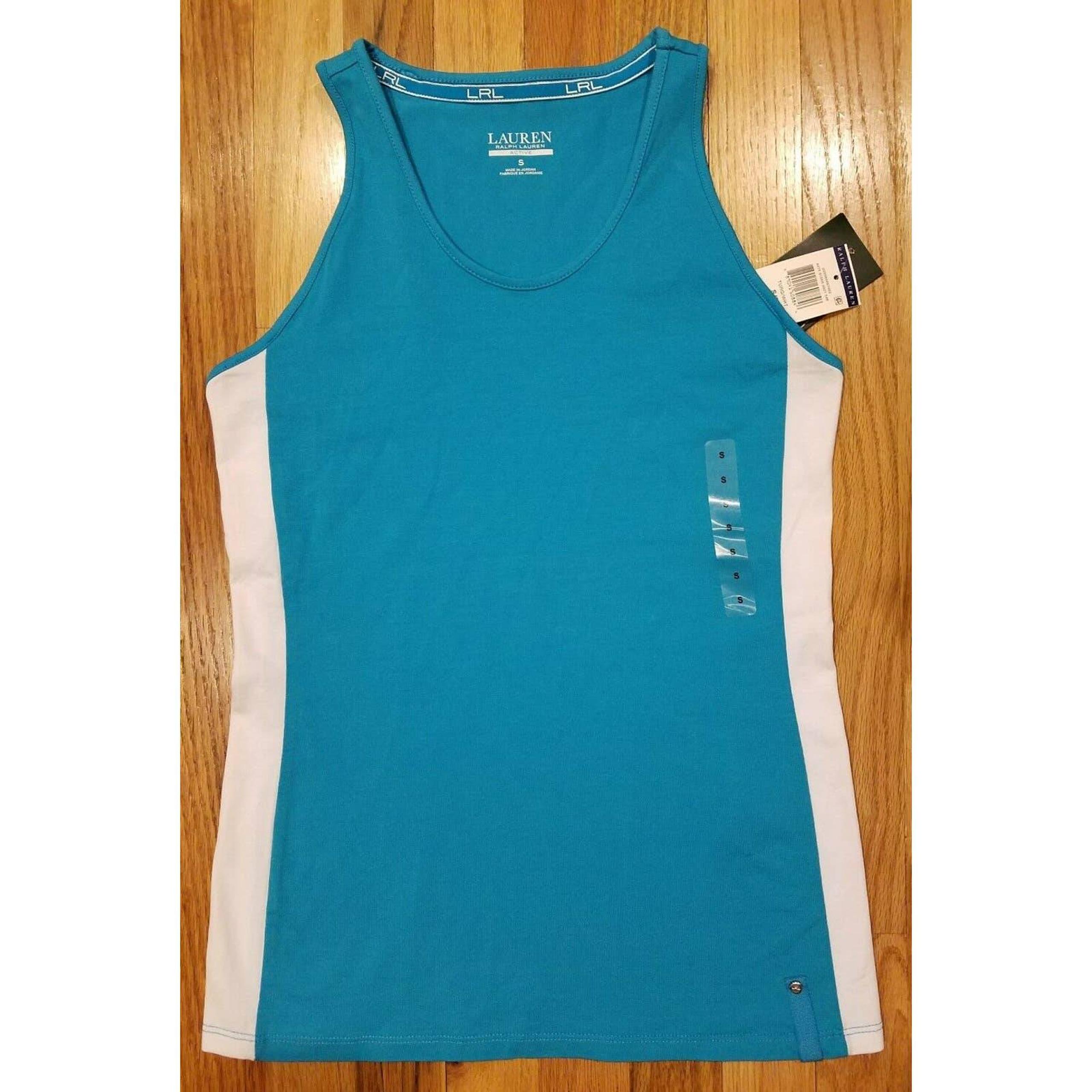 Lauren Ralph Lauren Active Women Athletic Razor Back Tank Top Blue Size XXS