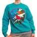 VTG 90s Womens S/M Cardinal Bird Crewneck Sweatshirt Green NWOT USA Grannycore