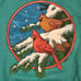 VTG 90s Womens S/M Cardinal Bird Crewneck Sweatshirt Green NWOT USA Grannycore