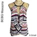 BCBGMaxazria Women's Halter Sexy Keyhole Open Front Ruffle Graphic Print Top XS