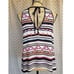 BCBGMaxazria Women's Halter Sexy Keyhole Open Front Ruffle Graphic Print Top XS