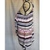 BCBGMaxazria Women's Halter Sexy Keyhole Open Front Ruffle Graphic Print Top XS