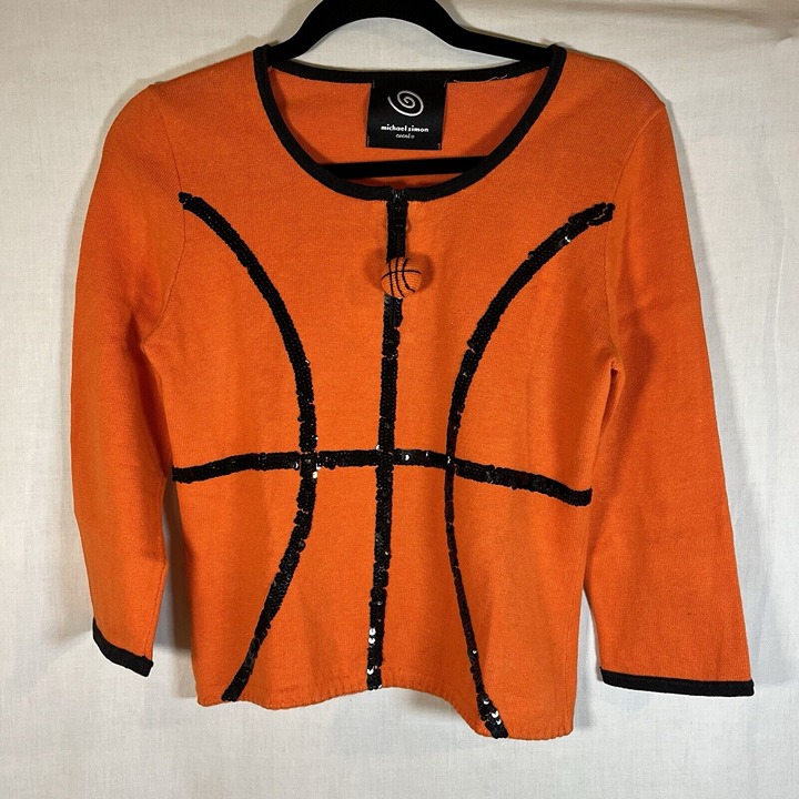 Michael Simon Red Basketball Vintage Sweater XL ~ Bougie Basketball Wives