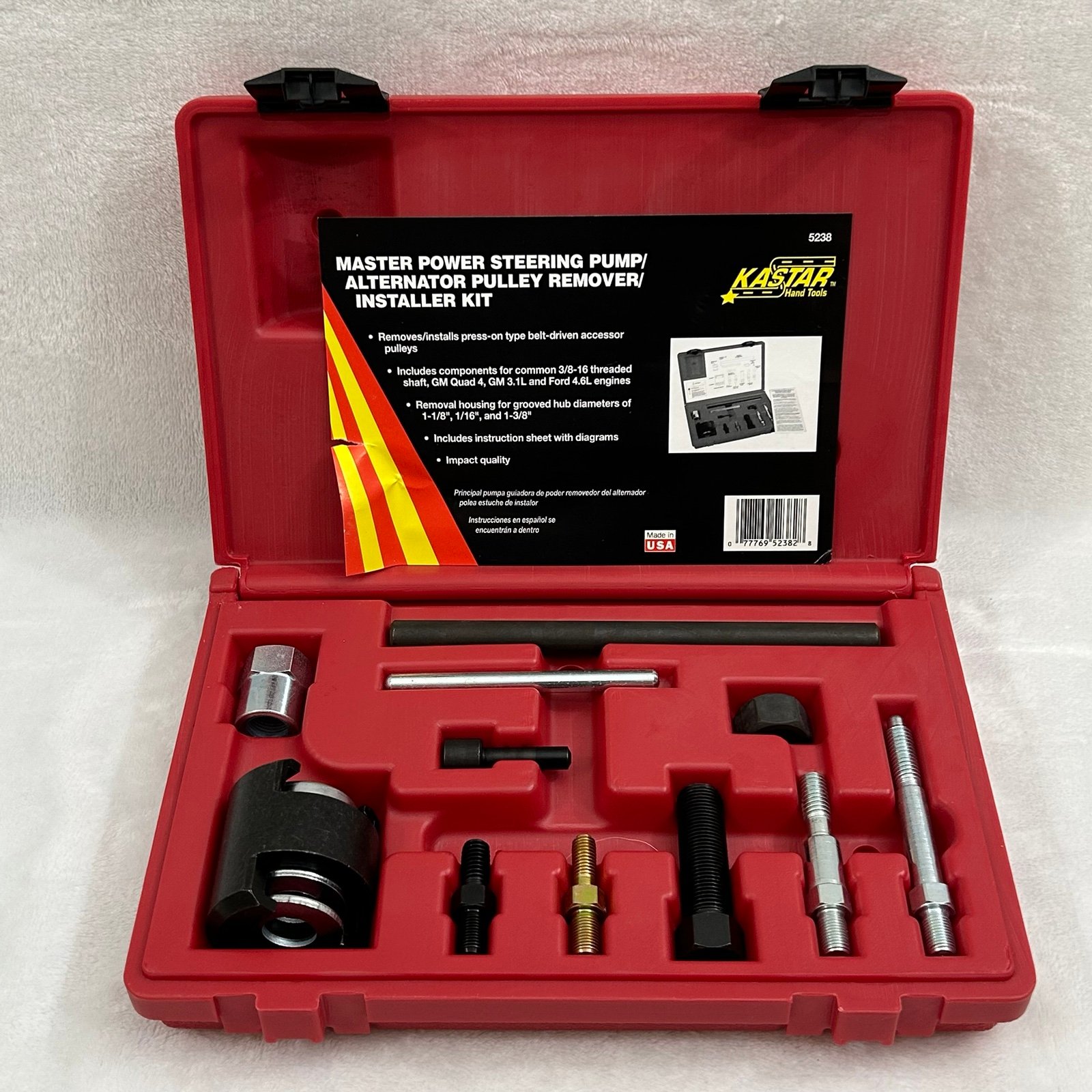 KASTAR Master Power Steering Pump Alternator Pulley Remover Installer Kit & Case