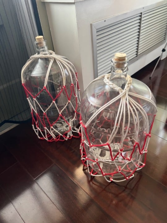 2 glass 6 gallon jugs