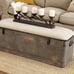 Deco 79 Metal Room Storage Bench Galvanized Entryway Bench, 50 x 16 x 18 Gray