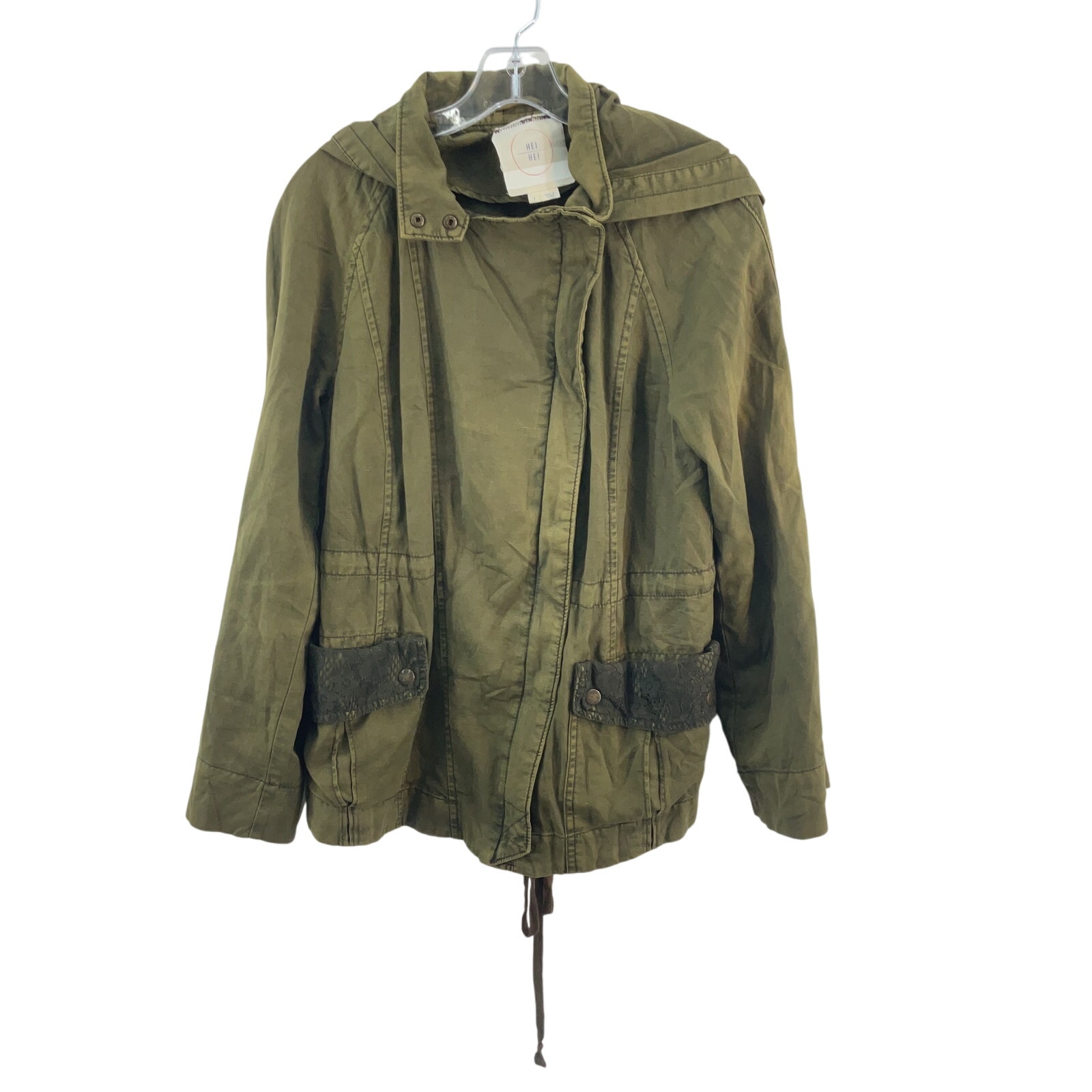 HEI Olive Green Cotton Military Army Field Jacket Women's Size S Excellent