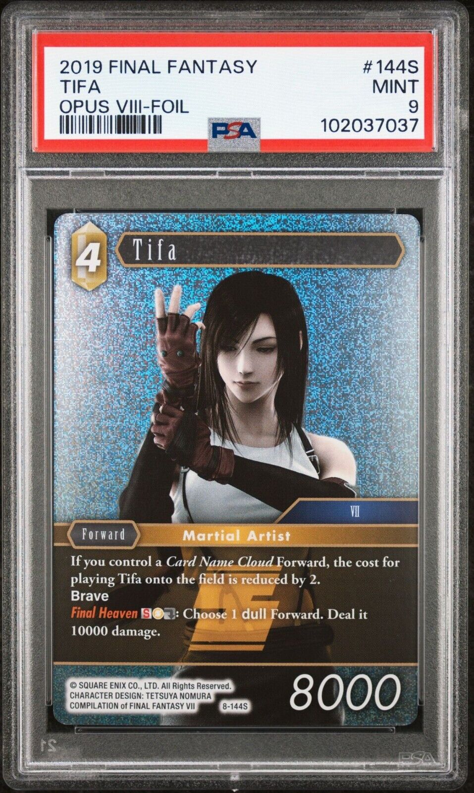 2019 FINAL FANTASY OPUS VIII 144S TIFA FOIL PSA 9 Mint