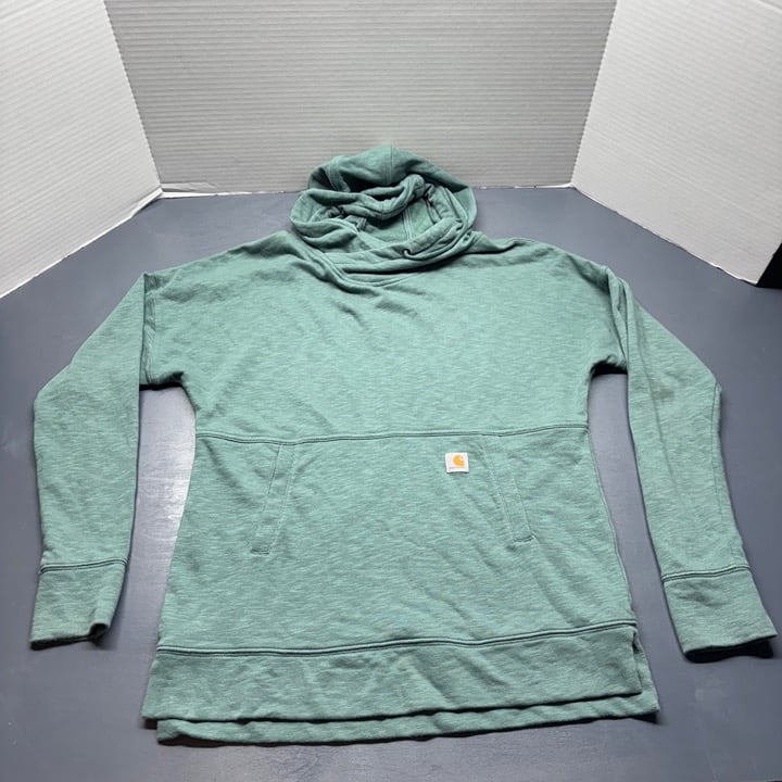 Carhartt Relaxed Fit Pullover Green Hooded Women's Sweatshirt Sz Small