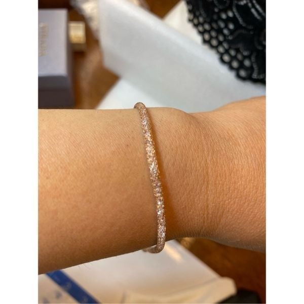 14K Rose Gold Splendido Oro Crochet D’ Tuscano 12ctw Bella Luce 7.5” Mesh Italy