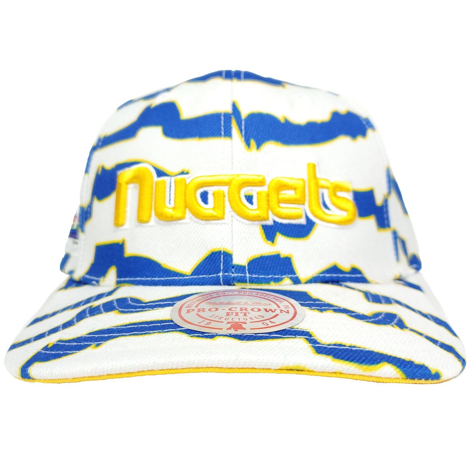 Denver Nuggets Mitchell & Ness NBA Pro Fit Snapback Cap Hat 3D Logo Blue NWT