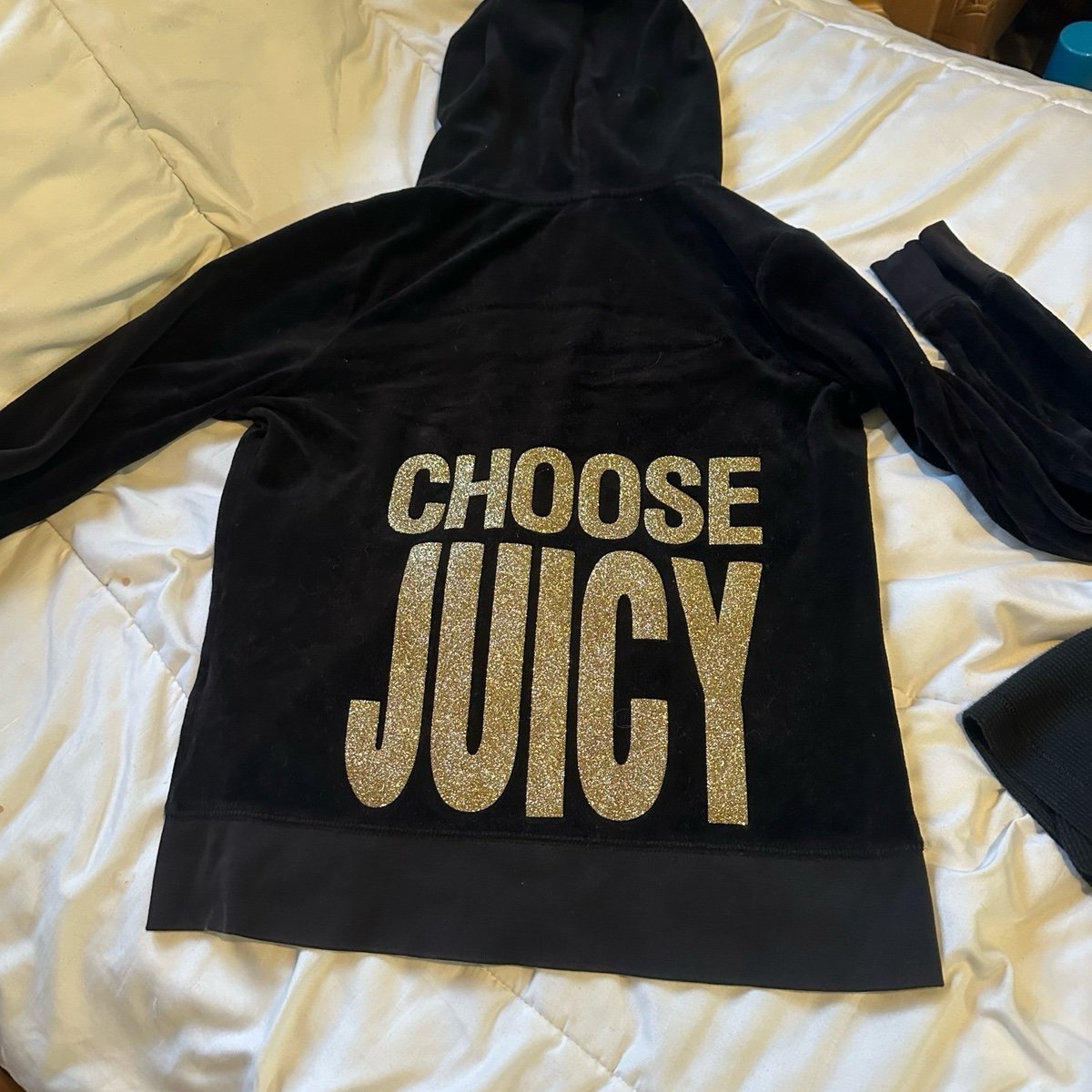 Juicy Couture black and gold sweater vintage y2k