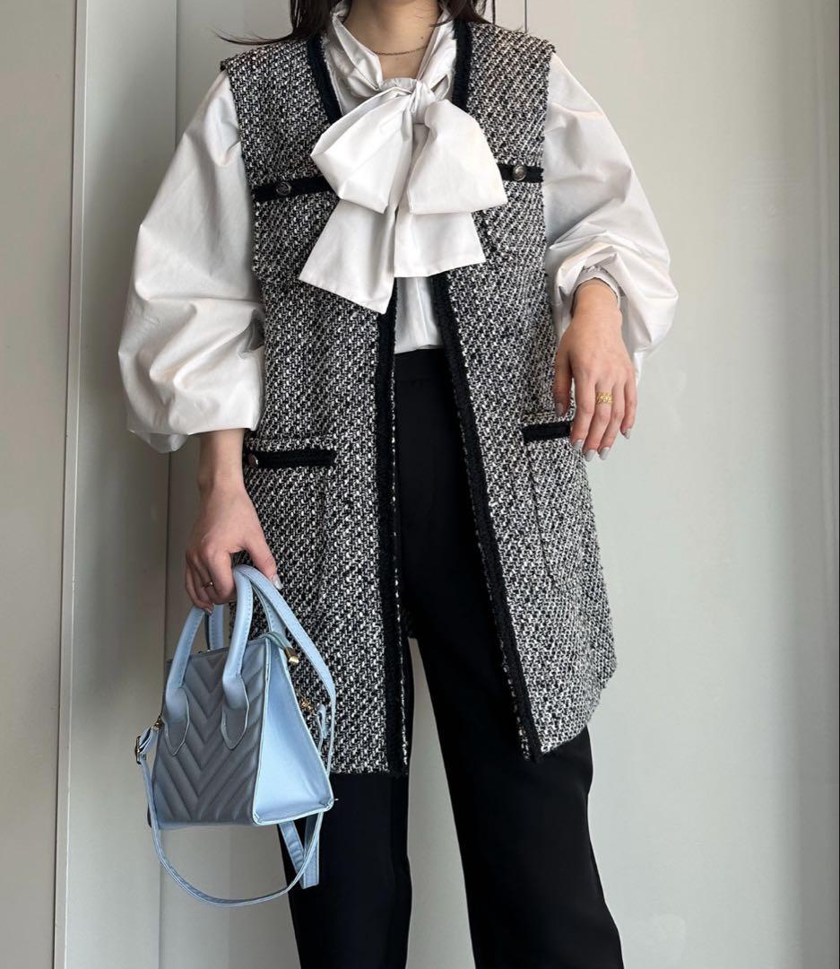[Brand New/Unused] Ranan Tweed Long Vest, Size L
