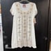JOHNNY WAS EMBROIDERED Lane Woven Panel TUNIC TOP PULLOVER S White