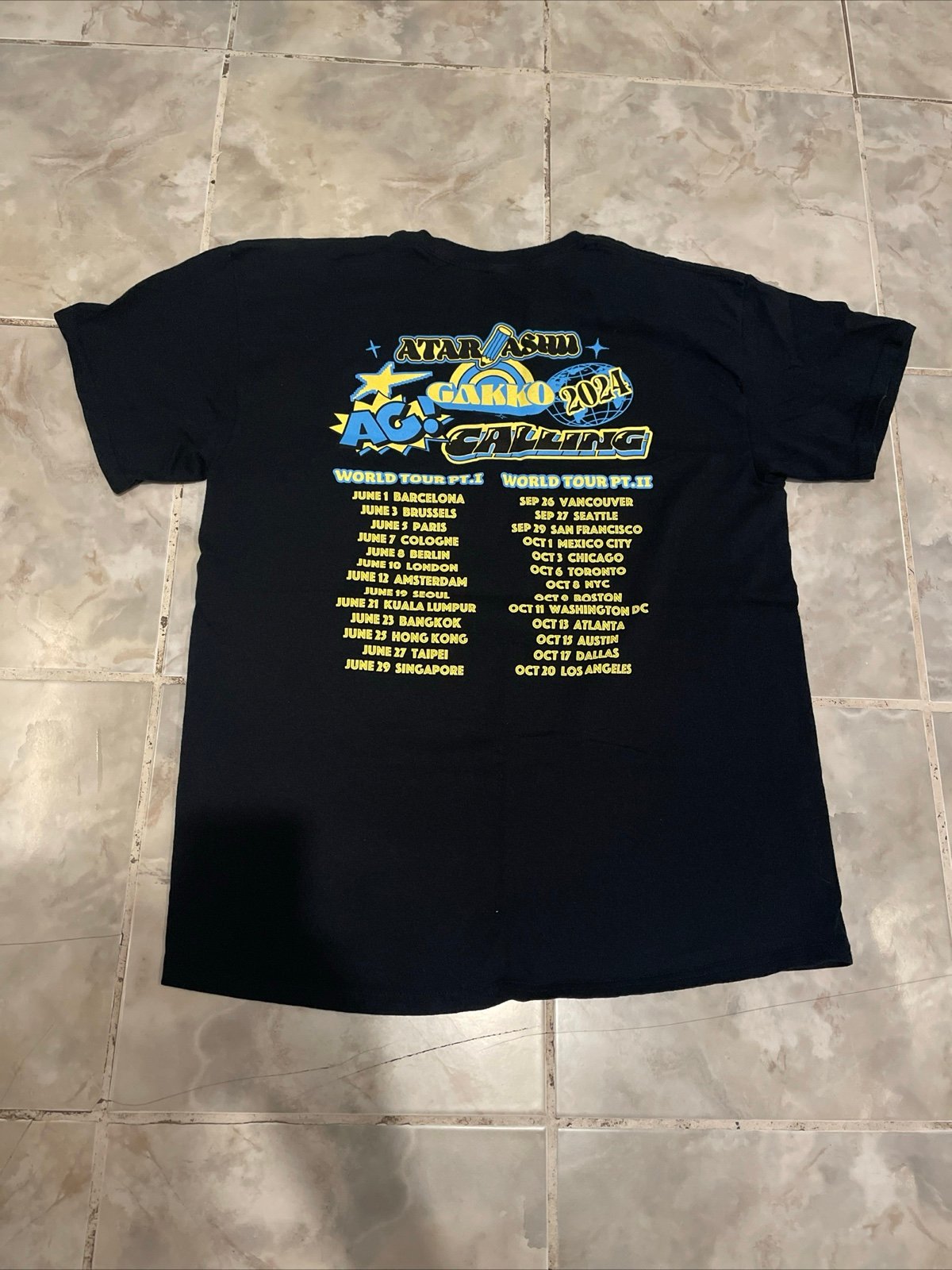 ATARASHII GAKKO Official Merch World Tour T -Shirt 2024 SZ Large (RARE)