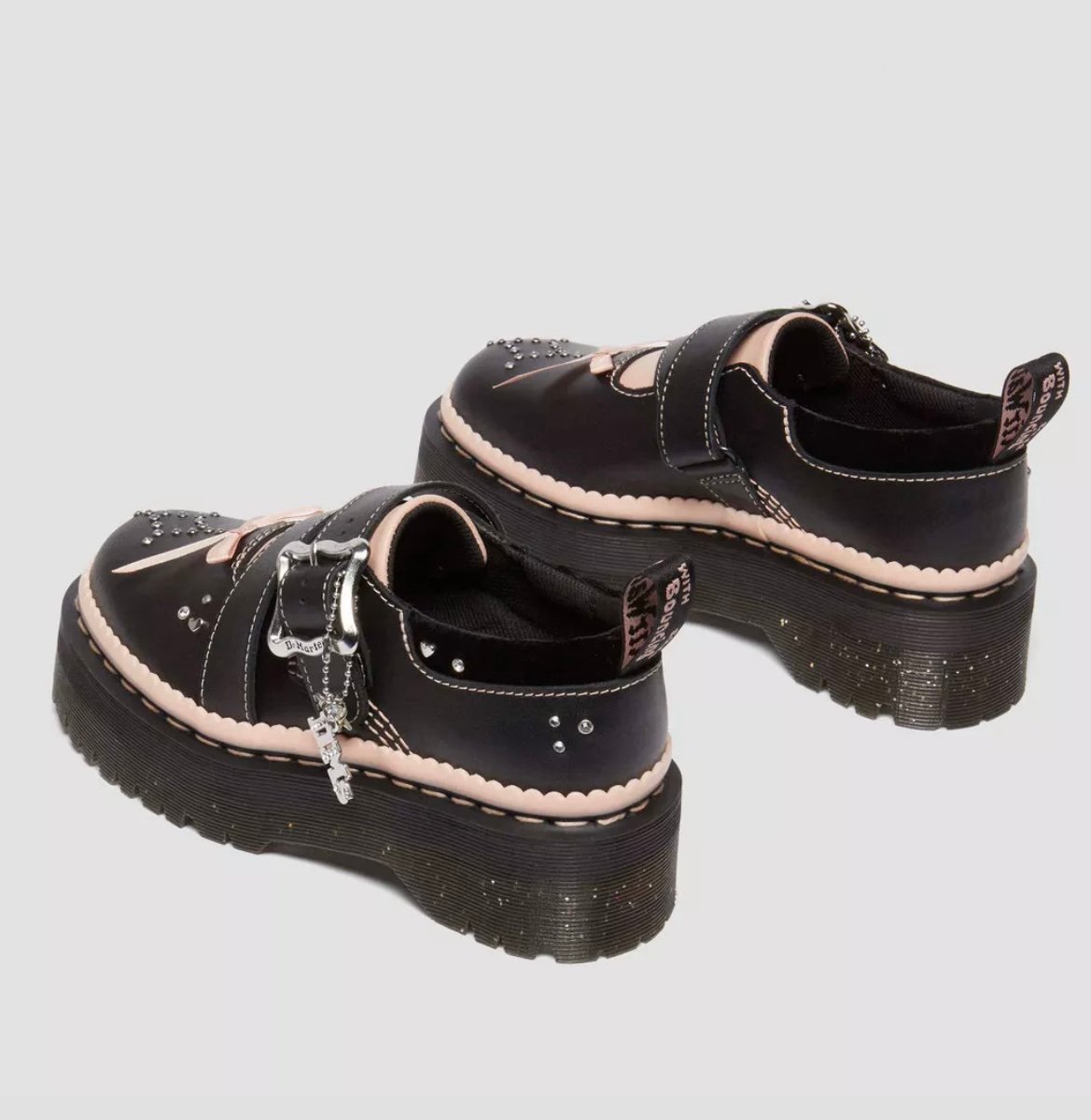 Kemsley leather buckle platform shoes in Black | Dr. Martens