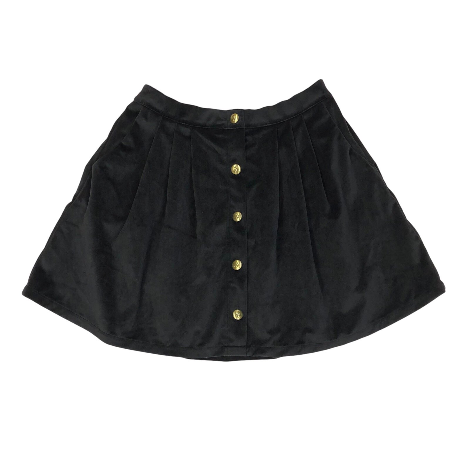 Tuesday Bassen Velvet Pleated Skirt Women's Size Large Black